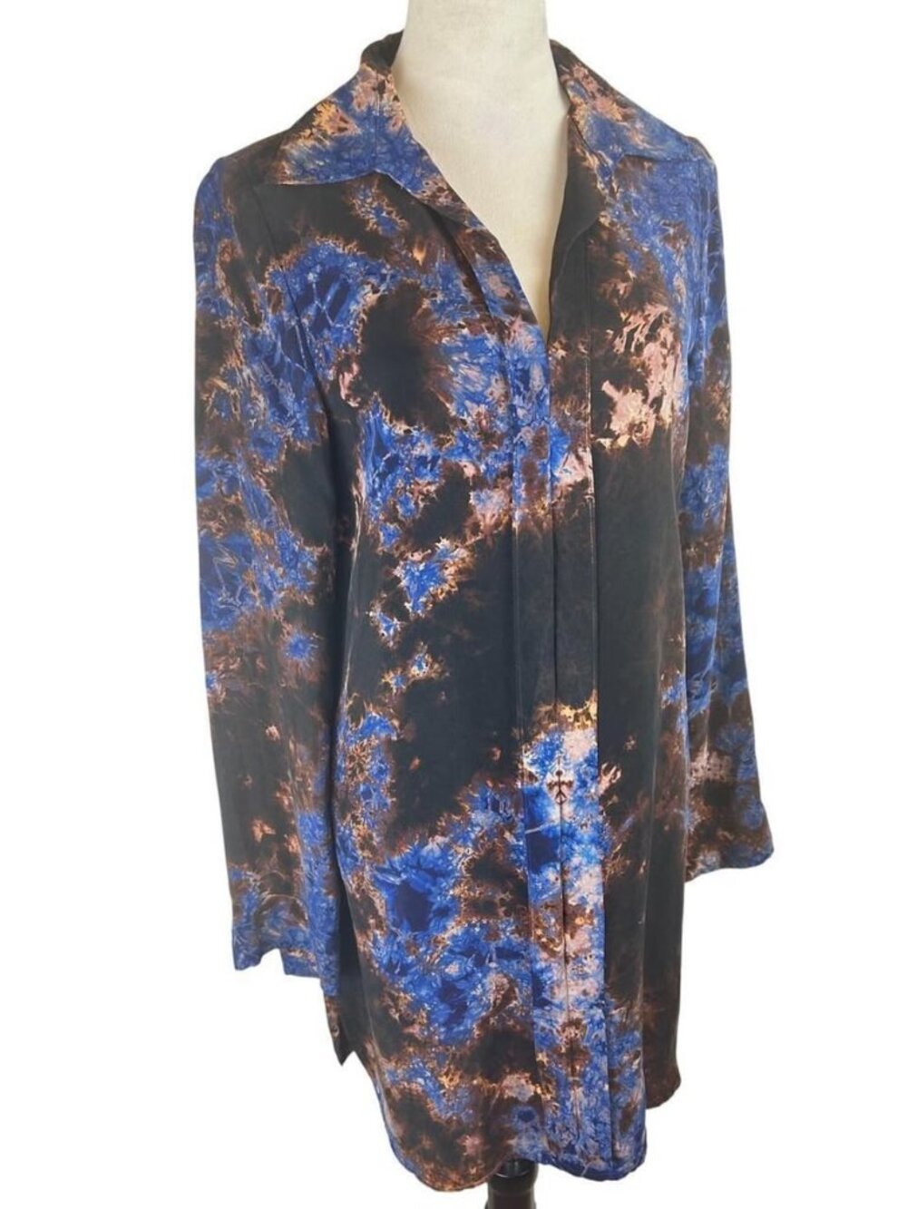 Fifteen Twenty Tie-Dye Cupro Tunic Dress Size Large